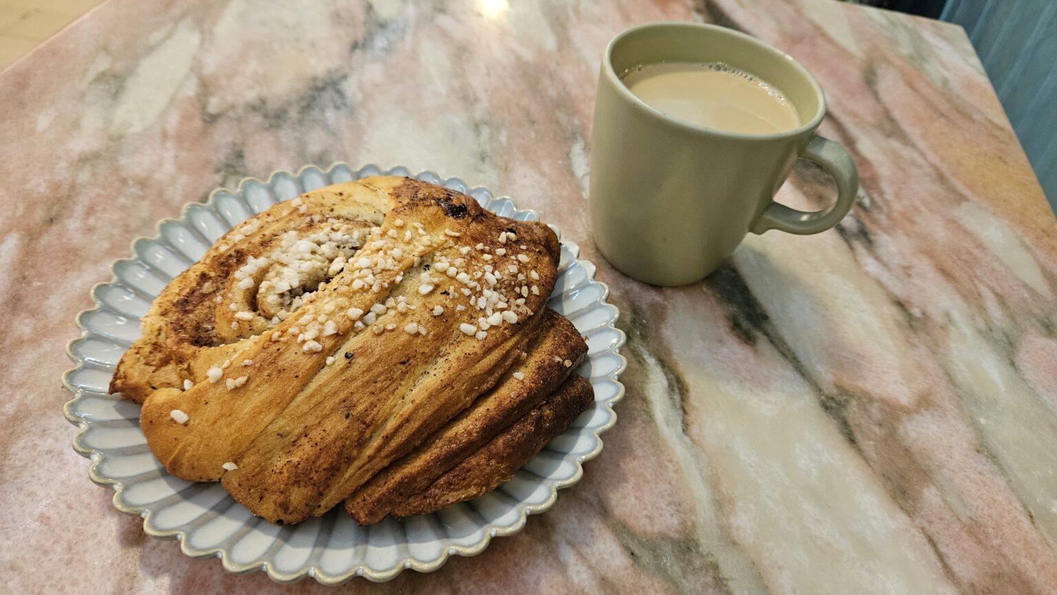 Finnish breakfast: Coffee and pulla